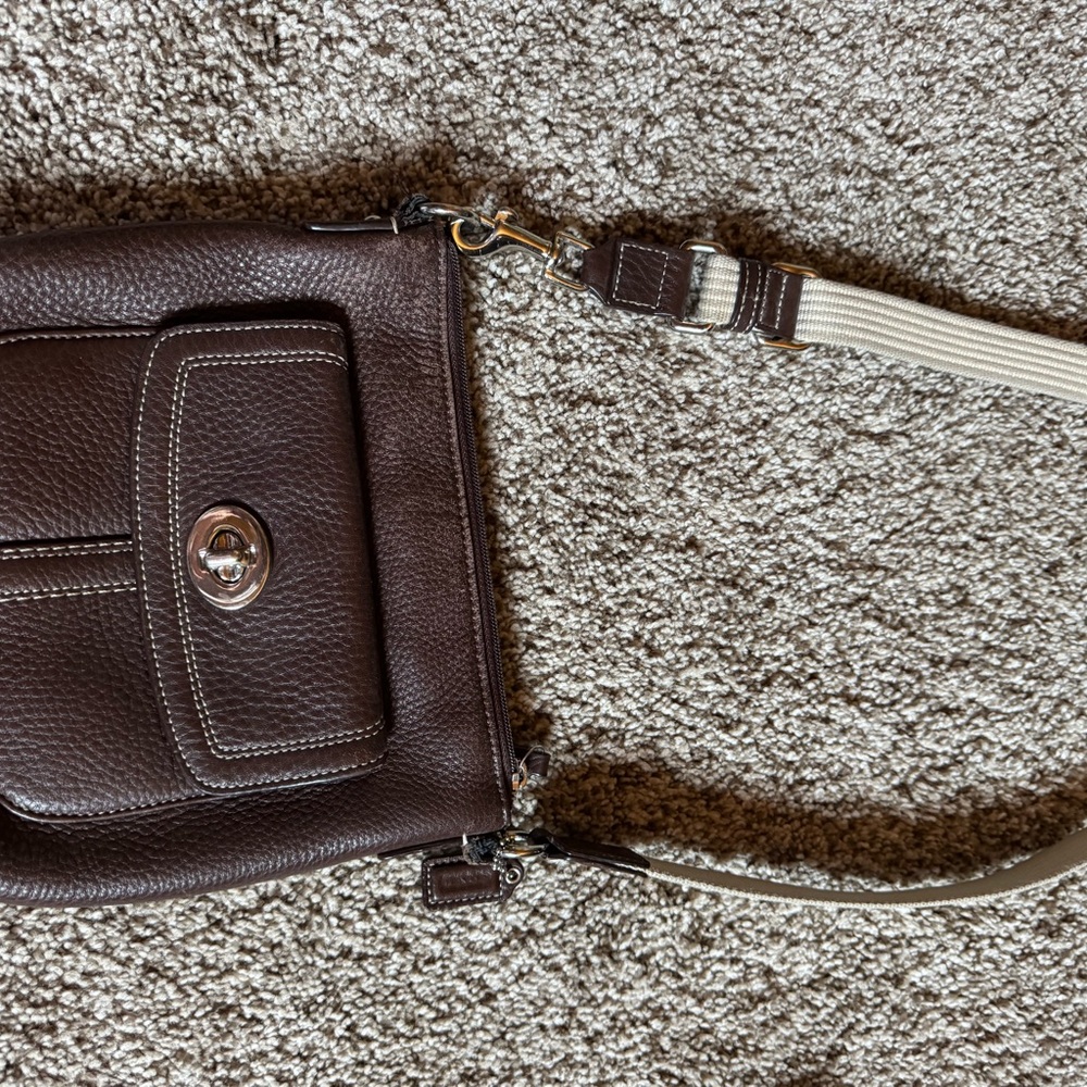Coach Dark Brown Leather Crossbody Bag